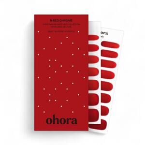 Ohora Semi Cured Gel Nail Strips N Red Chrome ND-063-G